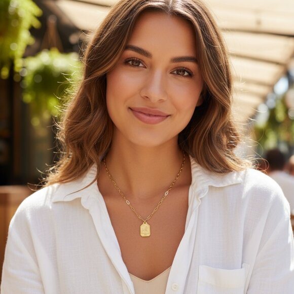 NWT Amano Studio Leo Zodiac Dog Tag Necklace - Made in USA - Picture 3 of 7